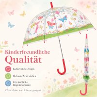 Kinderschirm transparent mit Schmetterlingen für mehr Spaß