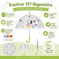 Kinder Regenschirm zum Ausmalen mit Nutztieren für Regentage