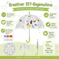 Kinder Regenschirm zum Ausmalen mit Nutztieren für Regentage