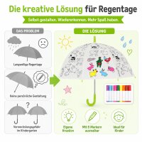 Kinder Regenschirm zum Ausmalen mit Nutztieren für Regentage