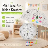 Kinder Regenschirm zum Ausmalen mit Nutztieren für Regentage