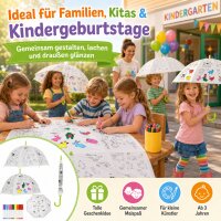 Kinder Regenschirm zum Ausmalen mit Nutztieren für Regentage