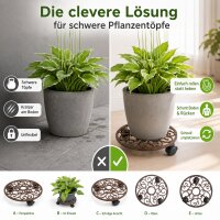Pflanzenroller Gusseisen rund rostbraun für flexibles Bewegen