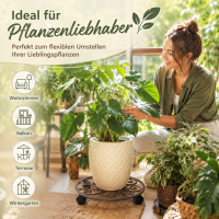 Pflanzenroller Gusseisen rund rostbraun für flexibles Bewegen