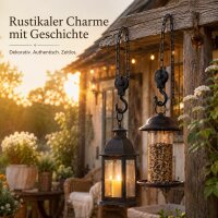 Gusseisen Haken Seilwinde 2er Set für nostalgische Deko