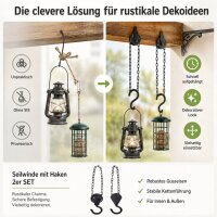 Gusseisen Haken Seilwinde 2er Set für nostalgische Deko
