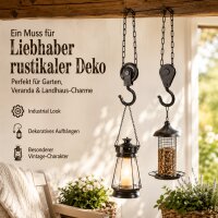 Gusseisen Haken Seilwinde 2er Set für nostalgische Deko