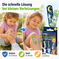 Kinderpflaster 63x19mm Bunt - Textilpflaster mit Tiermotiven leuchtend