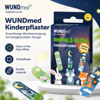Kinderpflaster 63x19mm Bunt - Textilpflaster mit Tiermotiven leuchtend