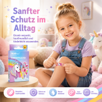 Kinderpflaster Einhorn 63x19mm Bunt Lila - Motivpflaster für Kinder