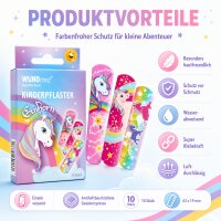 Kinderpflaster Einhorn 63x19mm Bunt Lila - Motivpflaster für Kinder