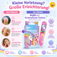 Kinderpflaster Einhorn 63x19mm Bunt Lila - Motivpflaster für Kinder