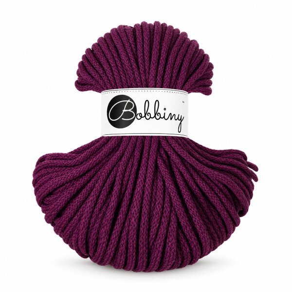 Baumwollkordel 5mm 50m Lila Aubergine - Kordelgarn geflochten