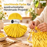 Makramee Kordel 5mm 50m Gelb - Baumwollkordel Canary Yellow geflochten