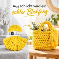 Makramee Kordel 5mm 50m Gelb - Baumwollkordel Canary Yellow geflochten
