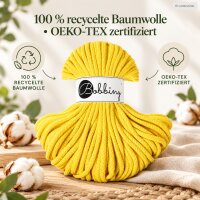 Makramee Kordel 5mm 50m Gelb - Baumwollkordel Canary Yellow geflochten