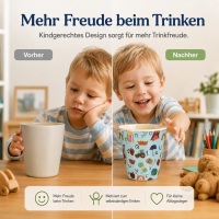 ABC Kinderbecher 250ml Blau Hellblau Melamin Becher für Kinderhände