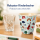 Melaminbecher für Kinder 7,5x7 cm Blau Pastellblau mit ABC-Motiv