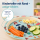 ABC Kinderteller 22cm Blau Pastell-Aqua - Melamin Essteller mit Rand