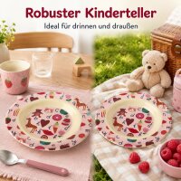 Tiefer Kinderteller 20cm Rosa Pink Kinderschüssel aus Melamin