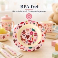 Tiefer Kinderteller 20cm Rosa Pink Kinderschüssel aus Melamin