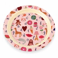 Melamin Kinderteller 22cm Rosa Pink ABC-Teller mit...