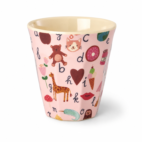 Kinder Trinkbecher 250ml Rosa Pink - Melamin ABC Becher Kinder