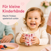 Melaminbecher für Kinder 7,5x7cm Rosa Pink kleiner Becher mit Motiv
