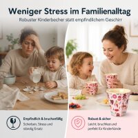 Melaminbecher für Kinder 7,5x7cm Rosa Pink kleiner Becher mit Motiv