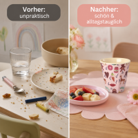 Melaminbecher für Kinder 7,5x7cm Rosa Pink kleiner Becher mit Motiv