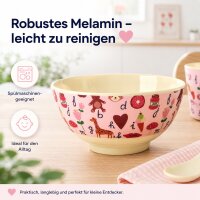 Kinderschüssel Melamin 7,5x15cm Rosa Pink ABC Schale für Snacks
