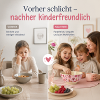Kinderschüssel Melamin 7,5x15cm Rosa Pink ABC Schale für Snacks
