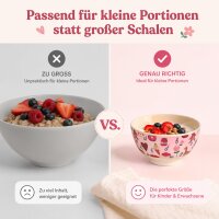 Kinderschüssel Melamin 300ml 11cm Rosa - kleine Schale mit ABC Motiv