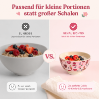 Kinderschüssel Melamin 300ml 11cm Rosa - kleine Schale mit ABC Motiv