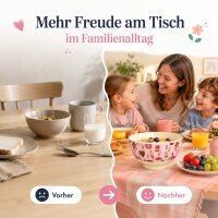 Kinderschüssel Melamin 300ml 11cm Rosa - kleine Schale mit ABC Motiv