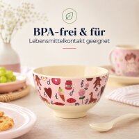 Kinderschüssel Melamin 300ml 11cm Rosa - kleine Schale mit ABC Motiv
