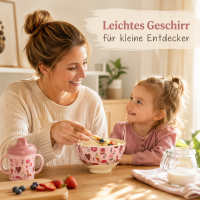 Kinderschüssel Melamin 300ml 11cm Rosa - kleine Schale mit ABC Motiv