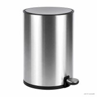 Treteimer 5l Silber Silberfarben - Badmülleimer Edelstahl Softclose