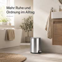 Treteimer 5l Silber Silberfarben - Badmülleimer Edelstahl Softclose