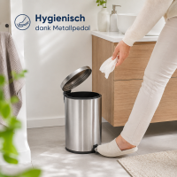 Treteimer 5l Silber Silberfarben - Badmülleimer Edelstahl Softclose