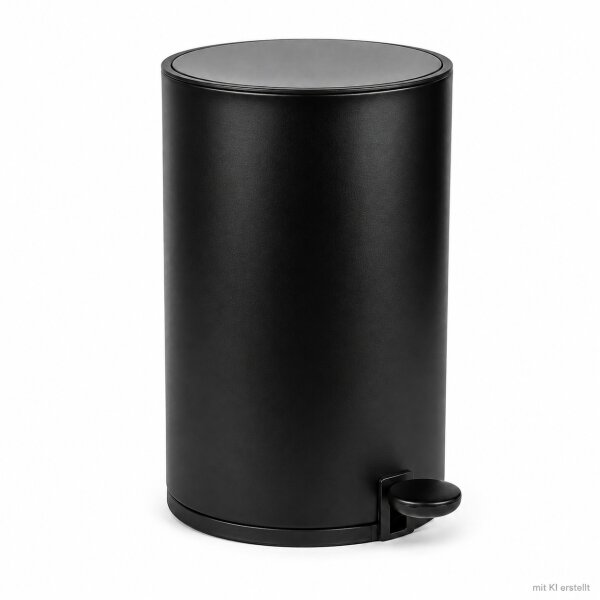 Treteimer Schwarz 5l Edelstahl Pedaleimer mit Softclose