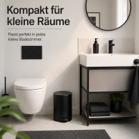 Treteimer Schwarz 5l Edelstahl Pedaleimer mit Softclose