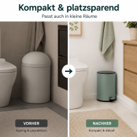 Treteimer 5l Grün - Mint Green Badmülleimer Edelstahl Softclose