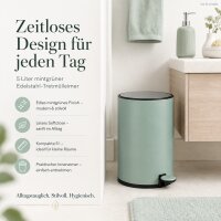Treteimer 5l Grün - Mint Green Badmülleimer Edelstahl Softclose