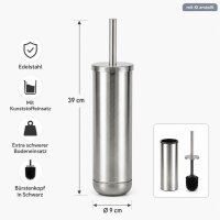 WC-Bürstenhalter 9x39cm Silber Silberfarben Edelstahl fürs Gäste-WC