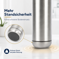 WC-Bürstenhalter 9x39cm Silber Silberfarben Edelstahl fürs Gäste-WC