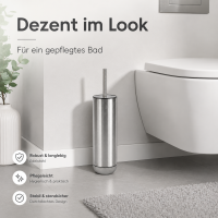 WC-Bürstenhalter 9x39cm Silber Silberfarben Edelstahl fürs Gäste-WC