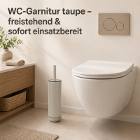 WC-Garnitur freistehend 9x39cm Beige Taupe Edelstahl