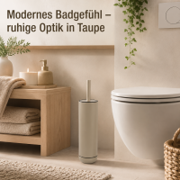 WC-Garnitur freistehend 9x39cm Beige Taupe Edelstahl
