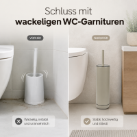 WC-Garnitur freistehend 9x39cm Beige Taupe Edelstahl